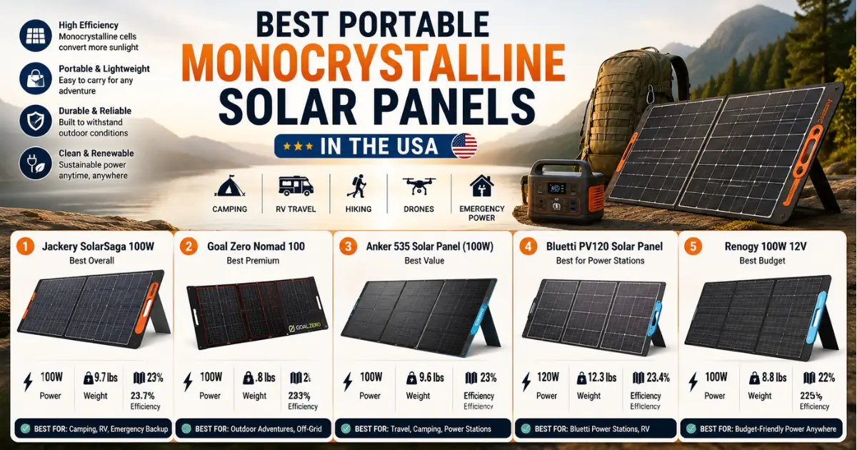 Best Portable Monocrystalline Solar Panels in the USA