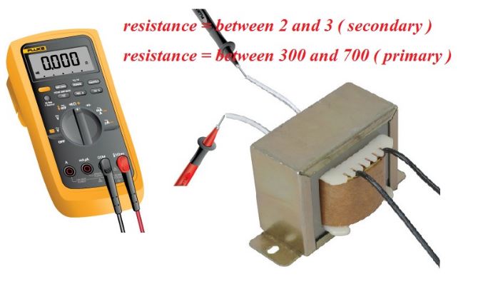 test transformer with multimeter