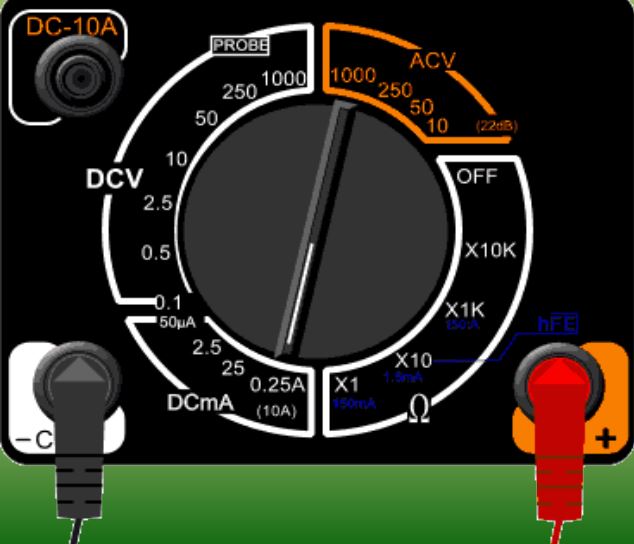 current measurement with analog multimeter