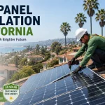 Solar panel installation in California