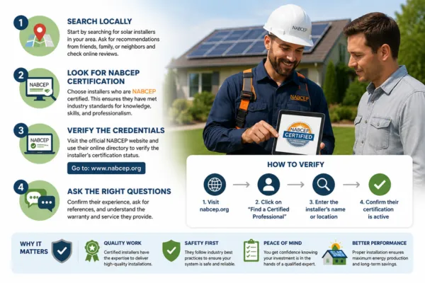 How to Find and Verify a NABCEP Certified Solar Installer