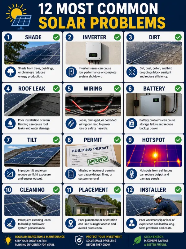 Incorrect Solar Panel Placement
