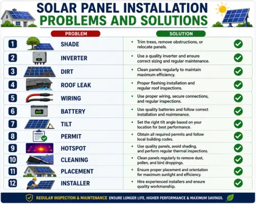 12 Common Solar Panel Installation Problems and Solutions in the USA